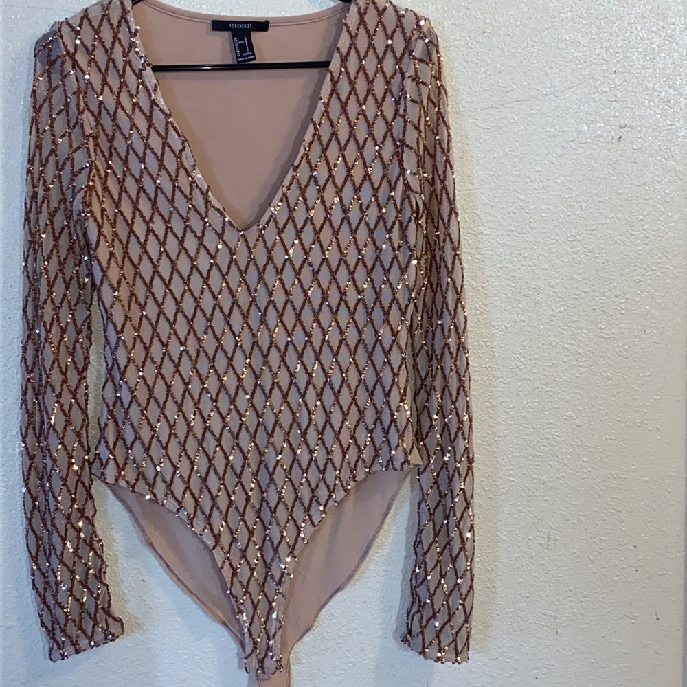 Gold Glitter Body Suit